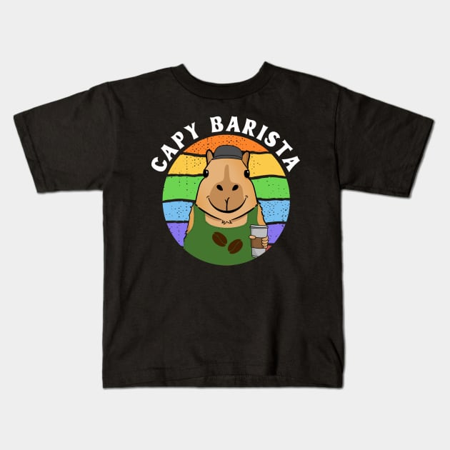 Capy Barista Kids T-Shirt by maxcode